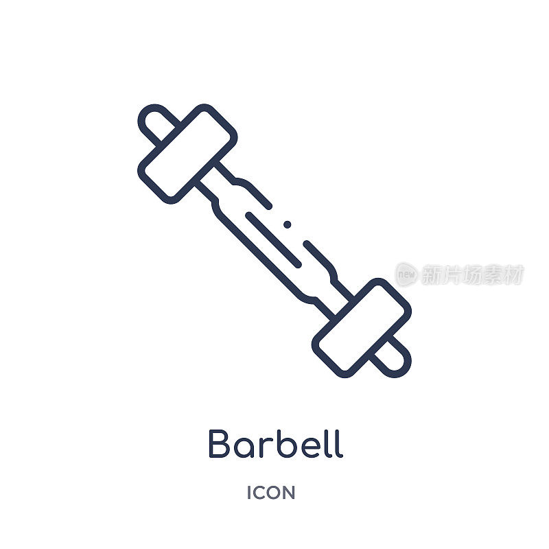 Linear barbell weightlifting icon from Gym and fitness outline collection. Thin line barbell weightlifting icon isolated on white background. barbell weightlifting trendy illustration